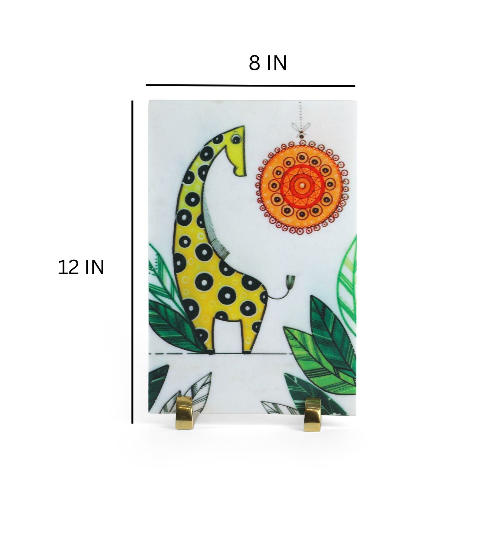 Loving Giraffe Marble Table Decor Item