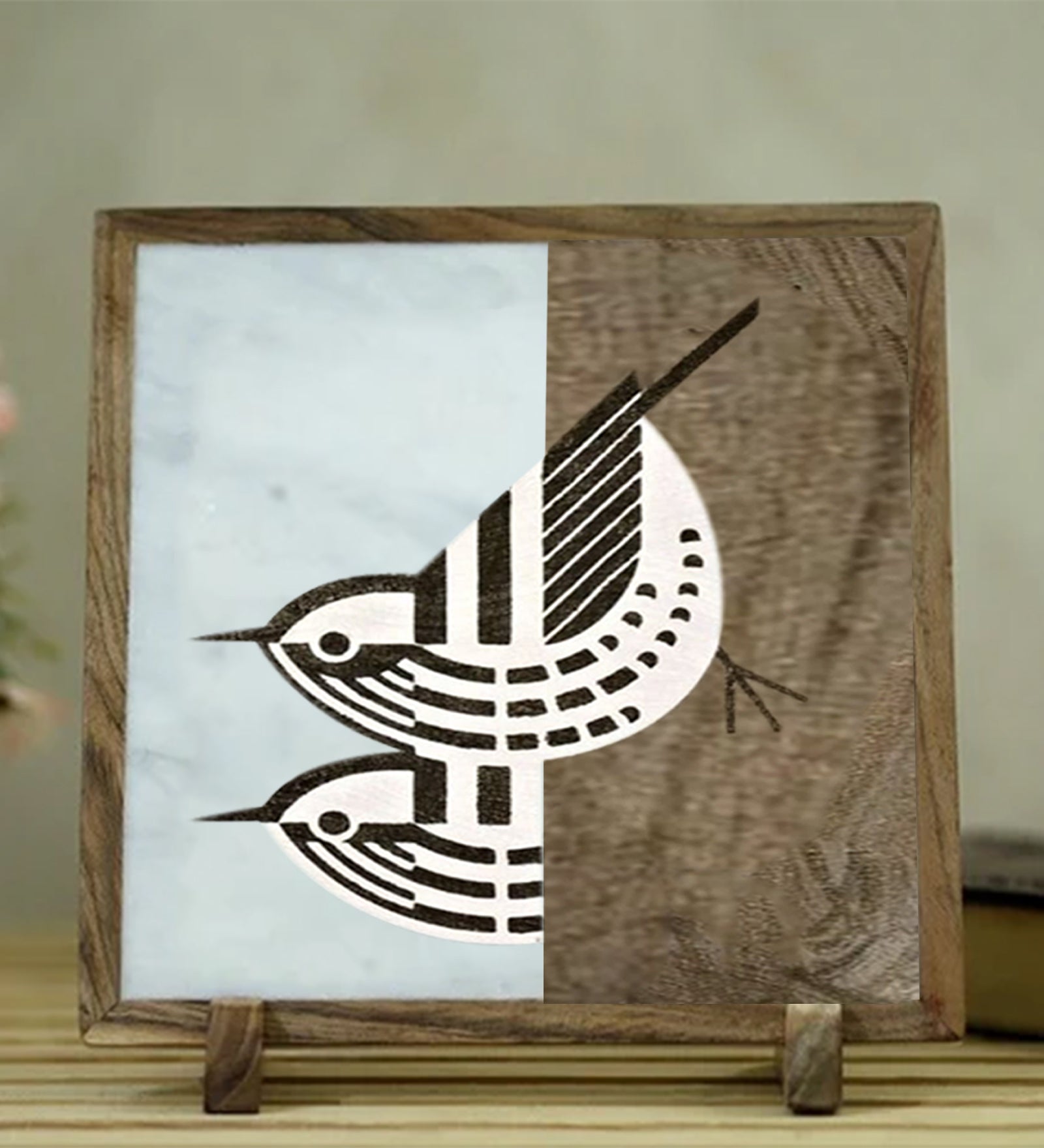 Chirping Duo Marble Showpiece