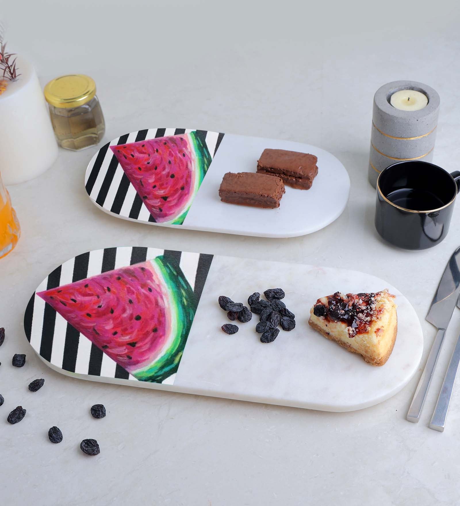 Swish Appetizer Marble Serving Platter