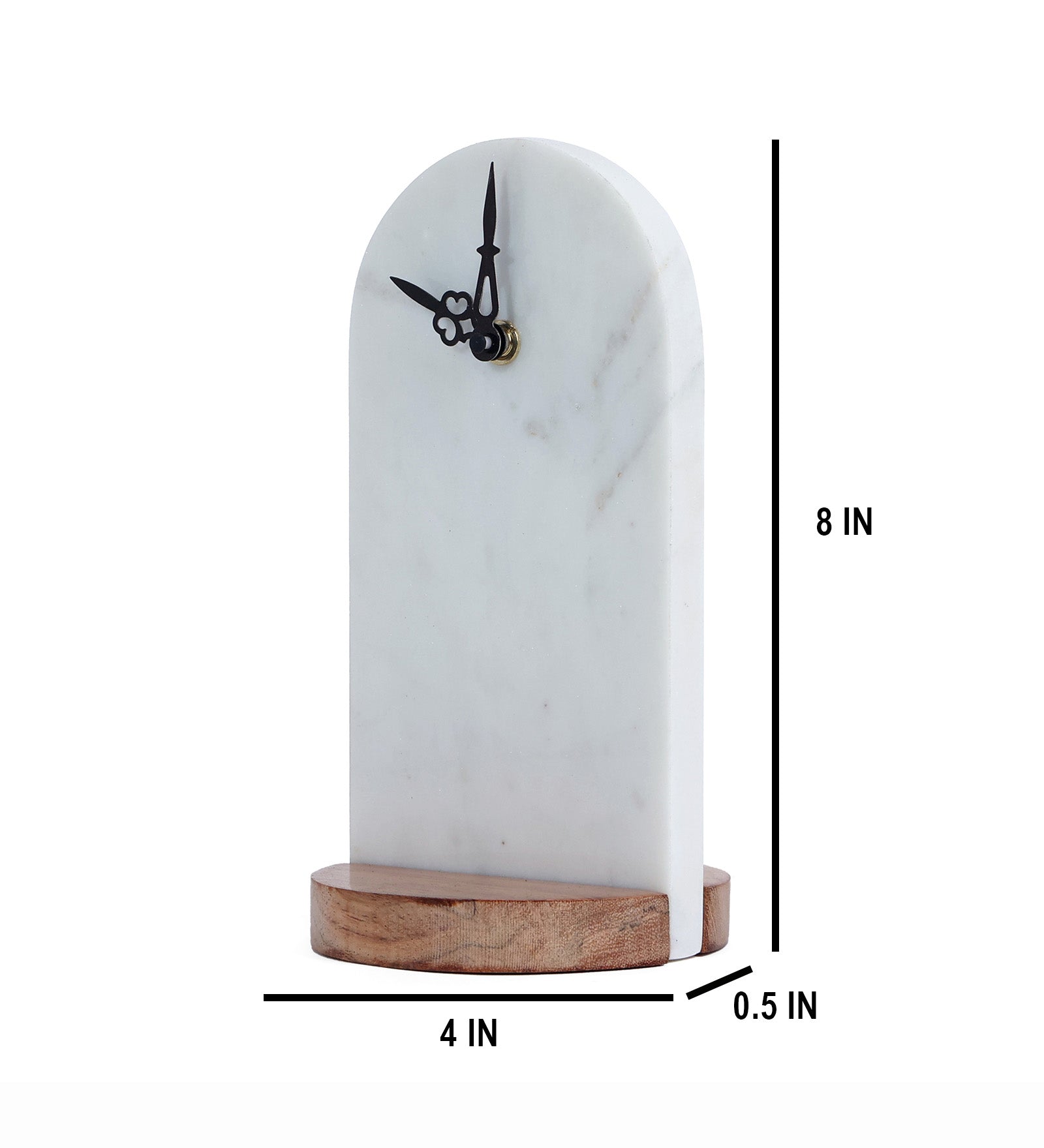 Marble and Wood Table Clock
