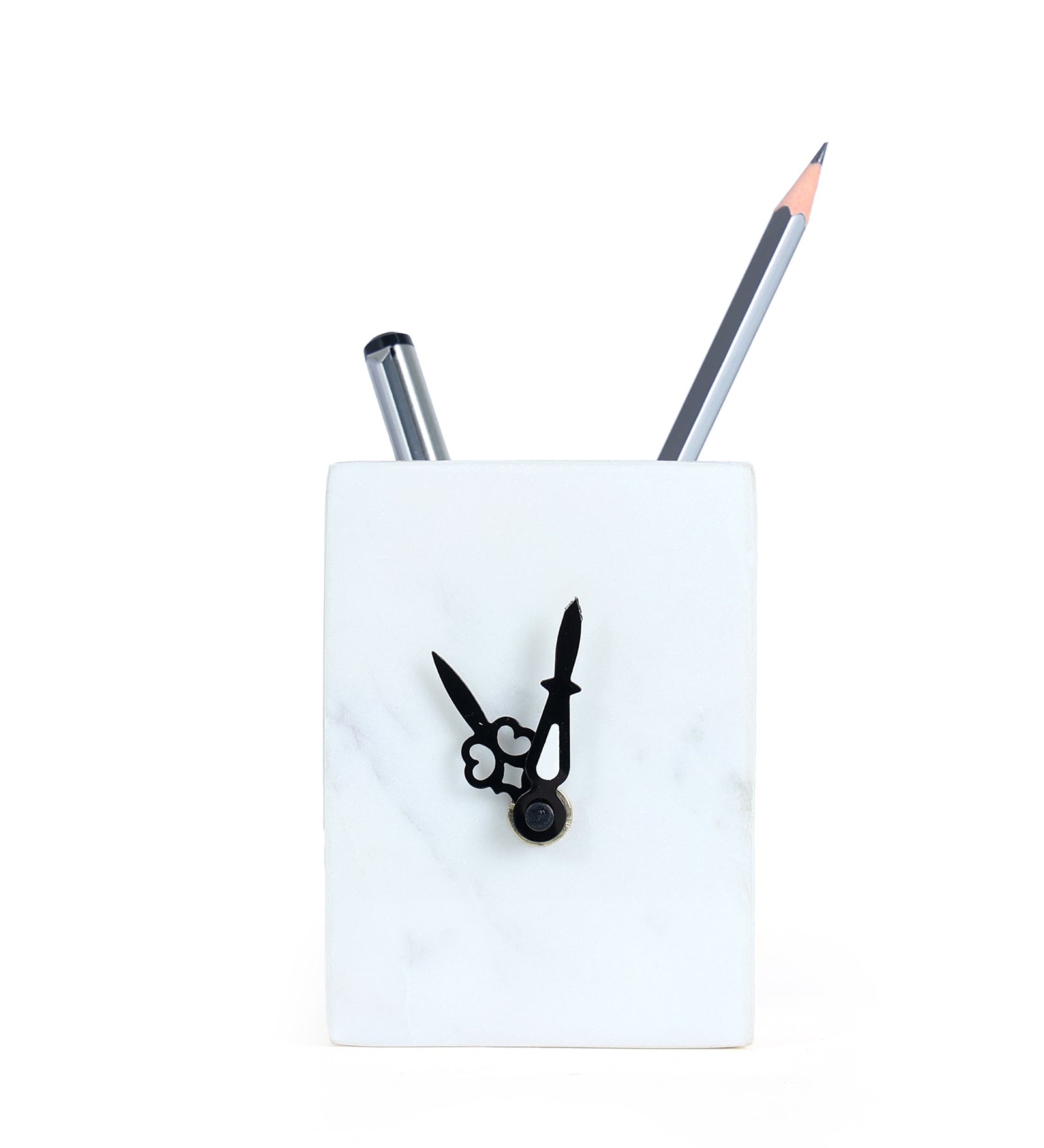 Marble Table Clock and Pen holder
