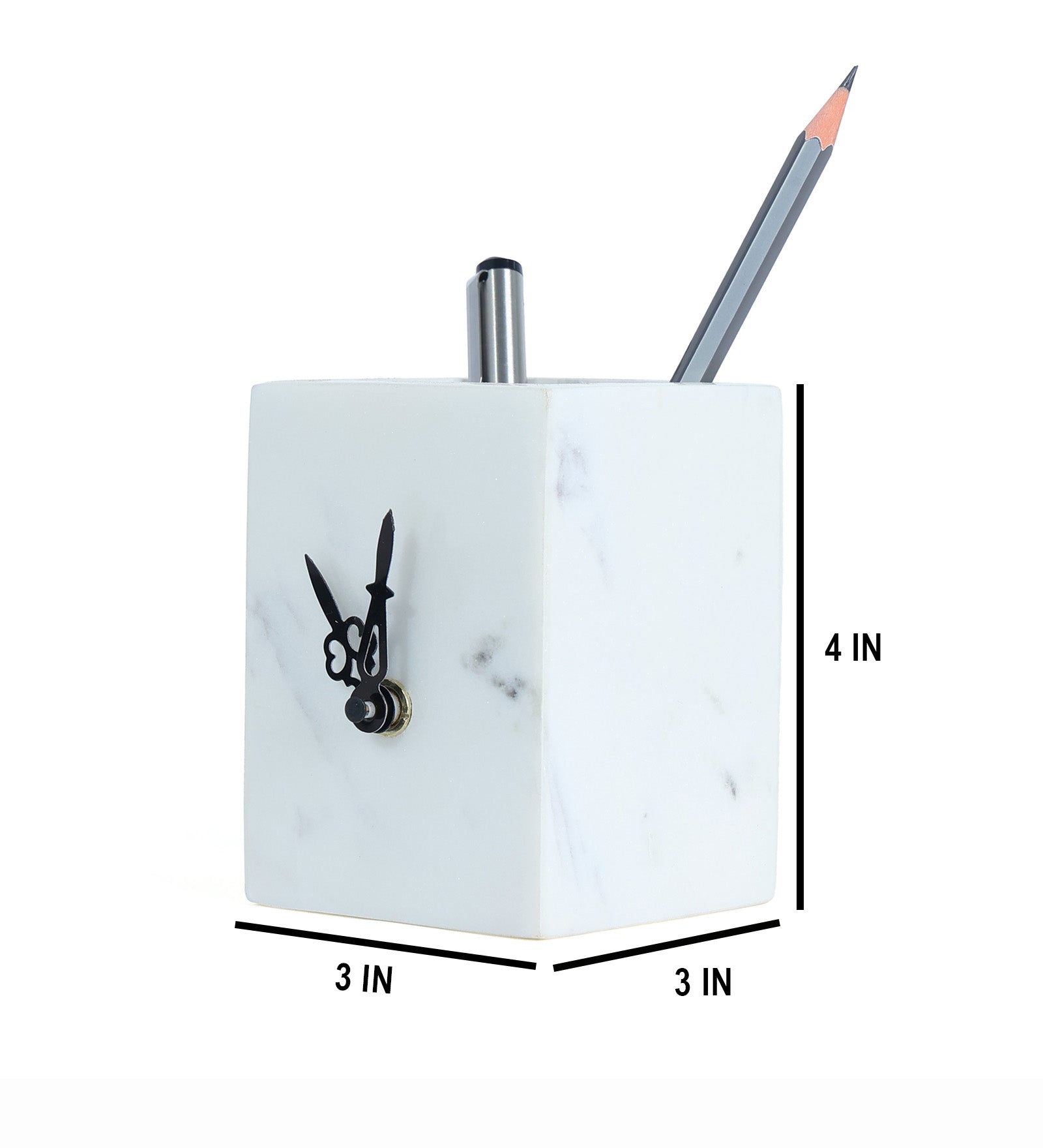 Marble Table Clock and Pen holder
