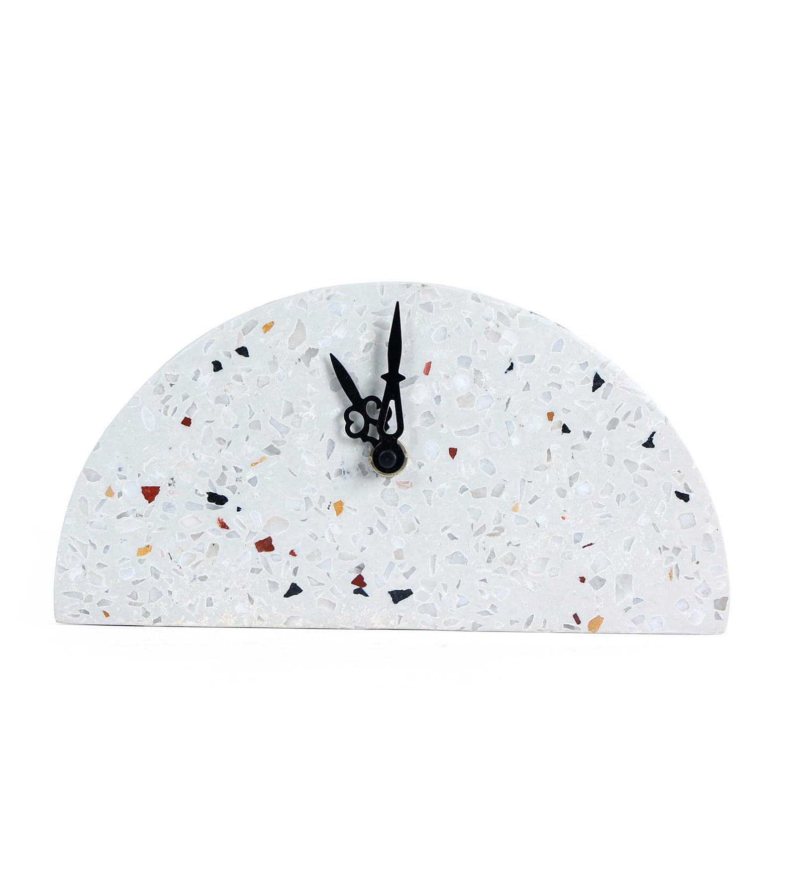 Half-Circle Terrazzo Table Clock