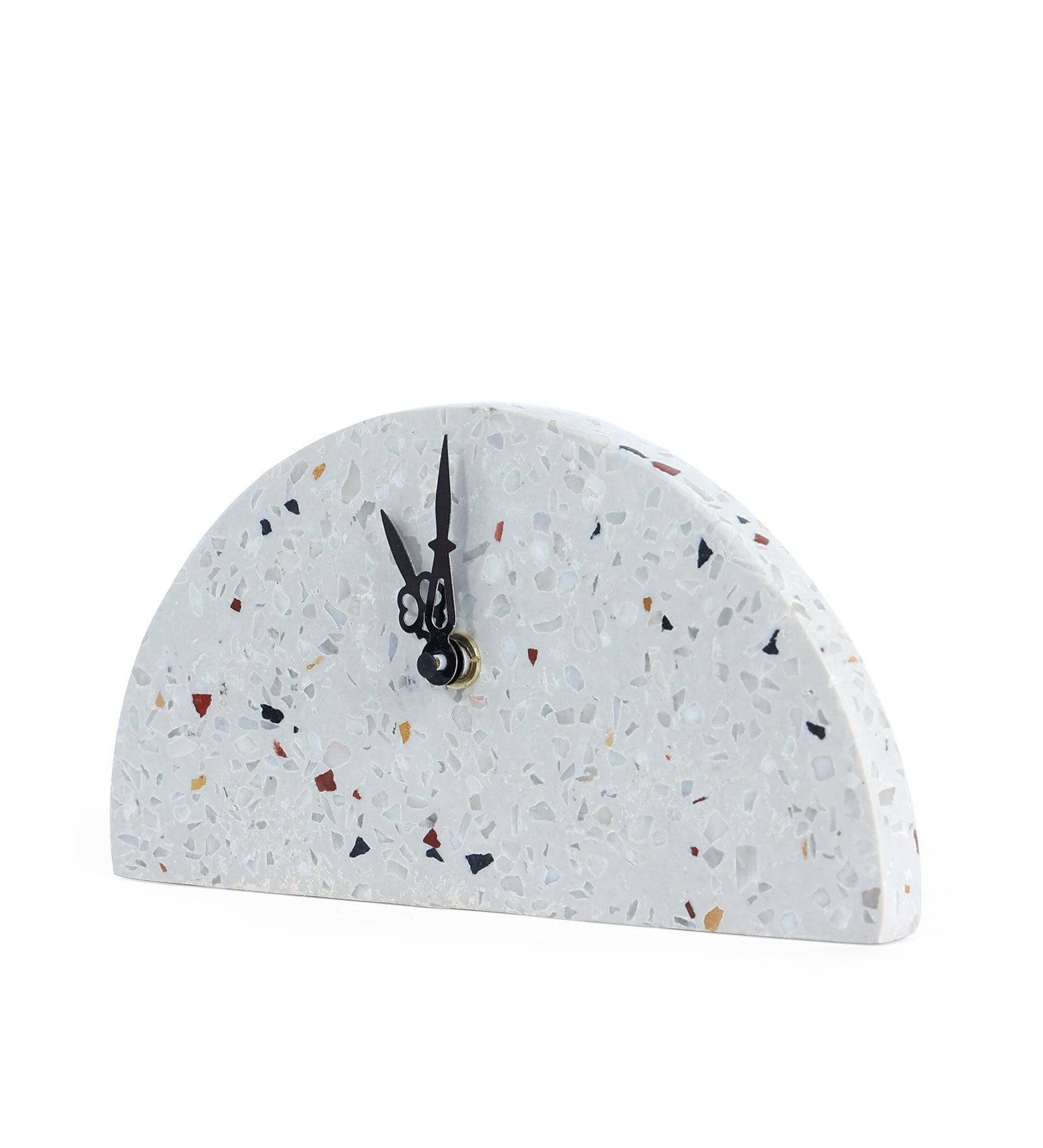 Half-Circle Terrazzo Table Clock