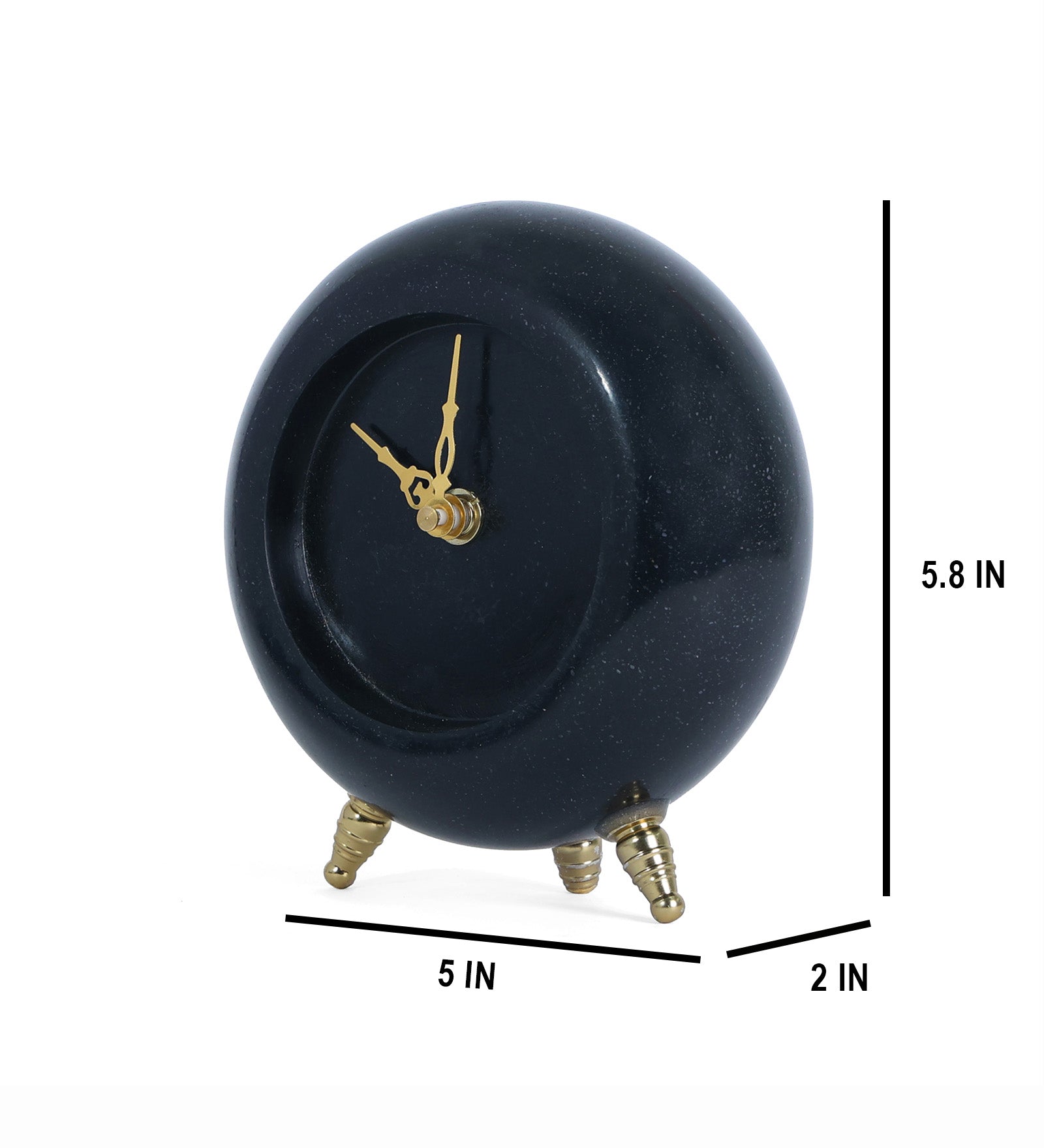 Black Marble Table Clock