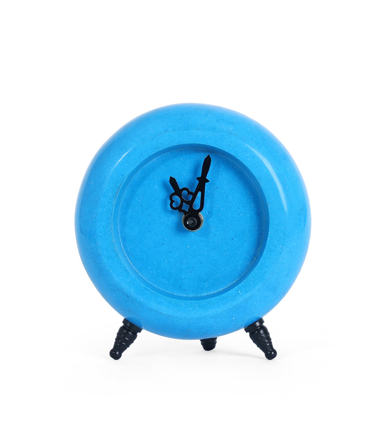 Azure Blue Marble Table Clock