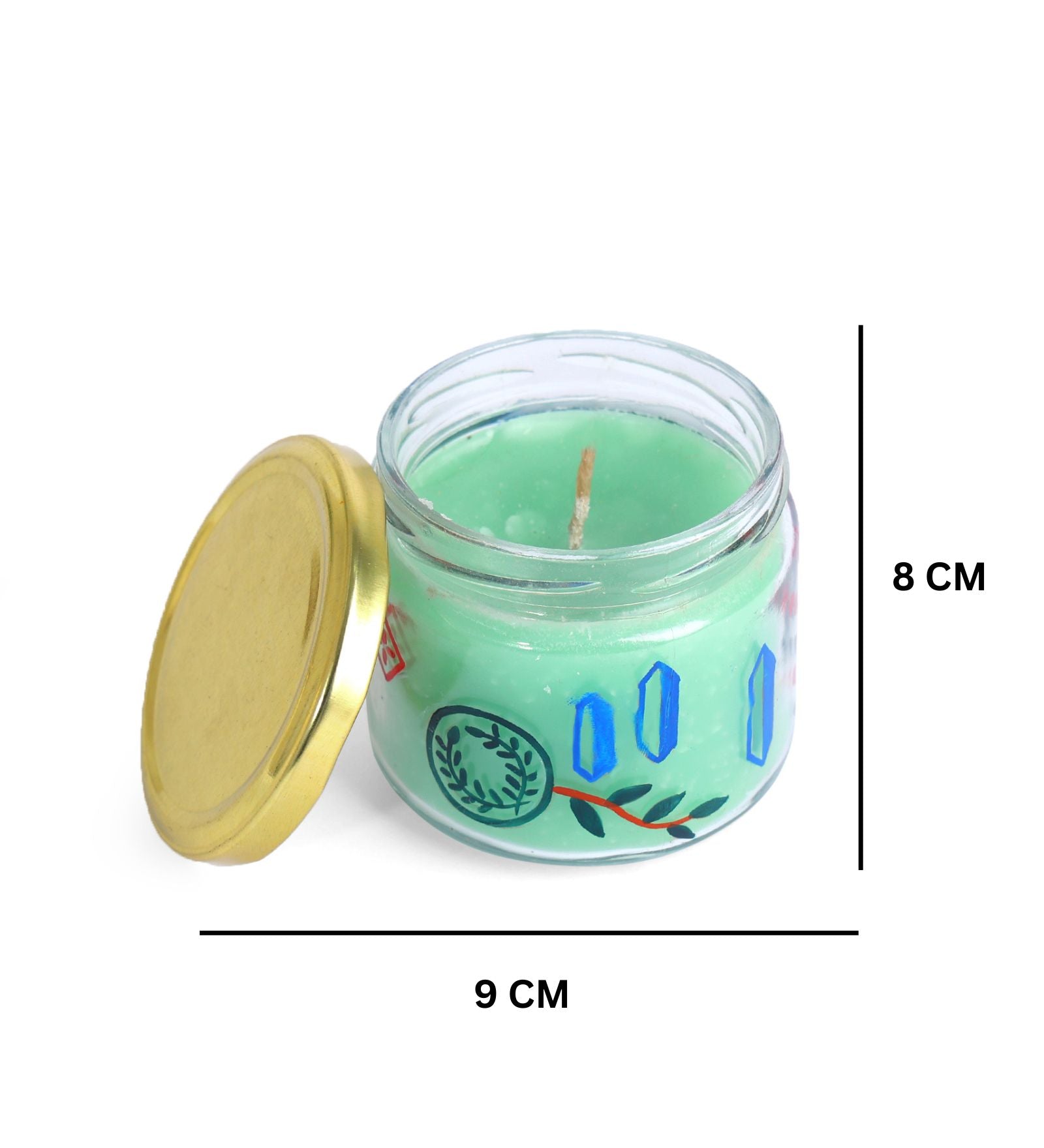 Snazzy Hand Painted Glass Candle Jar