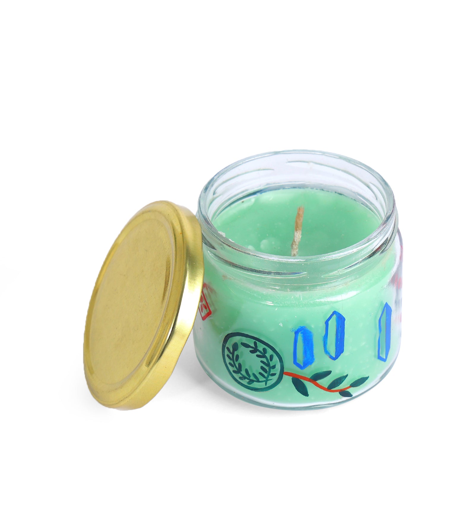 Snazzy Hand Painted Glass Candle Jar