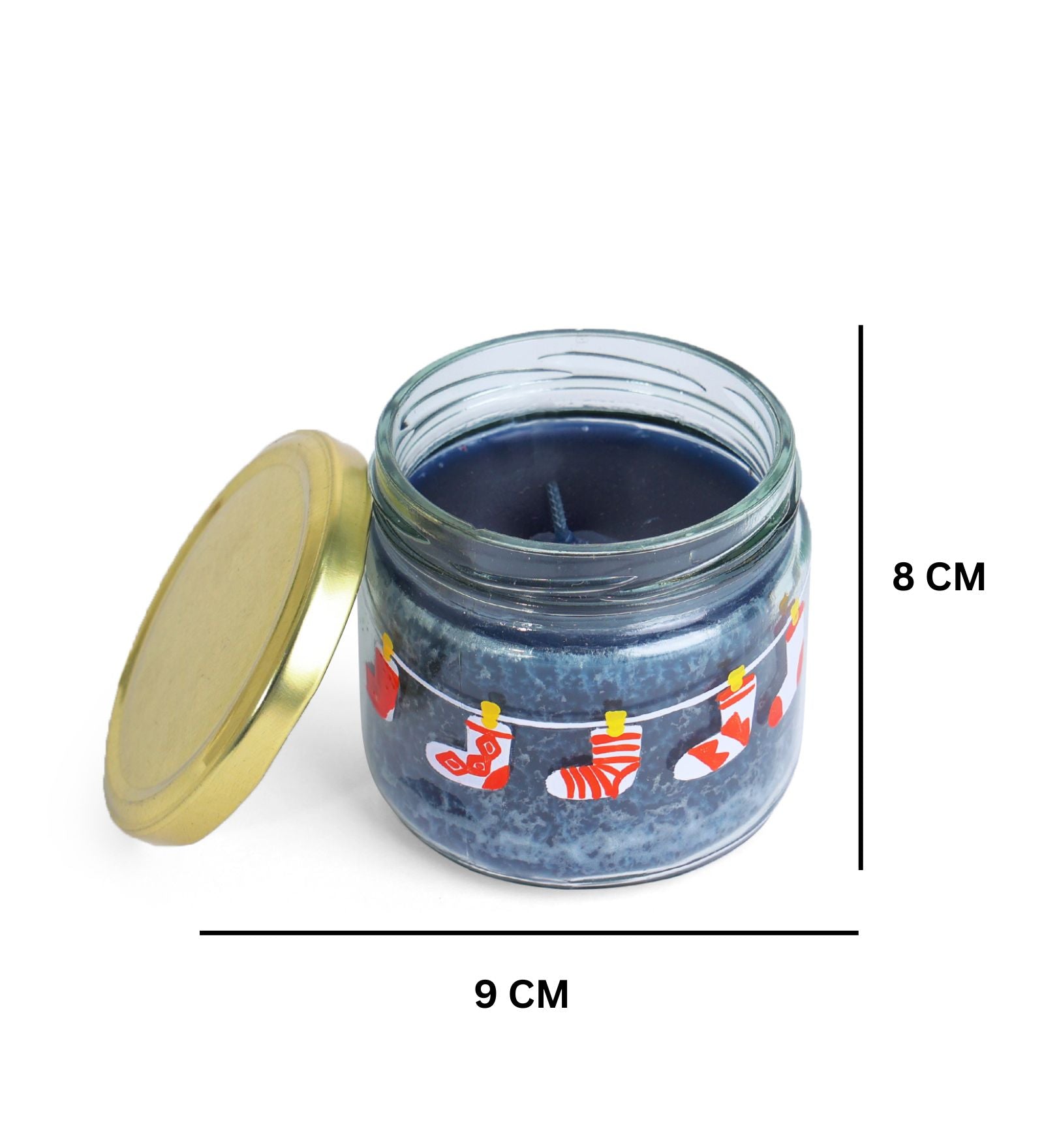 Spiffy Socks Hand Painted Glass Candle Jar