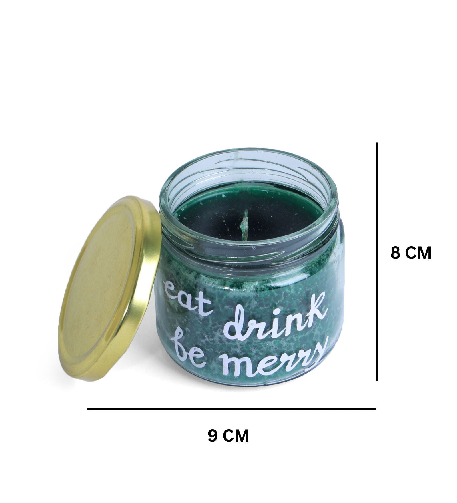 Eat Drink Be Merry Hand Painted Glass Candle Jar