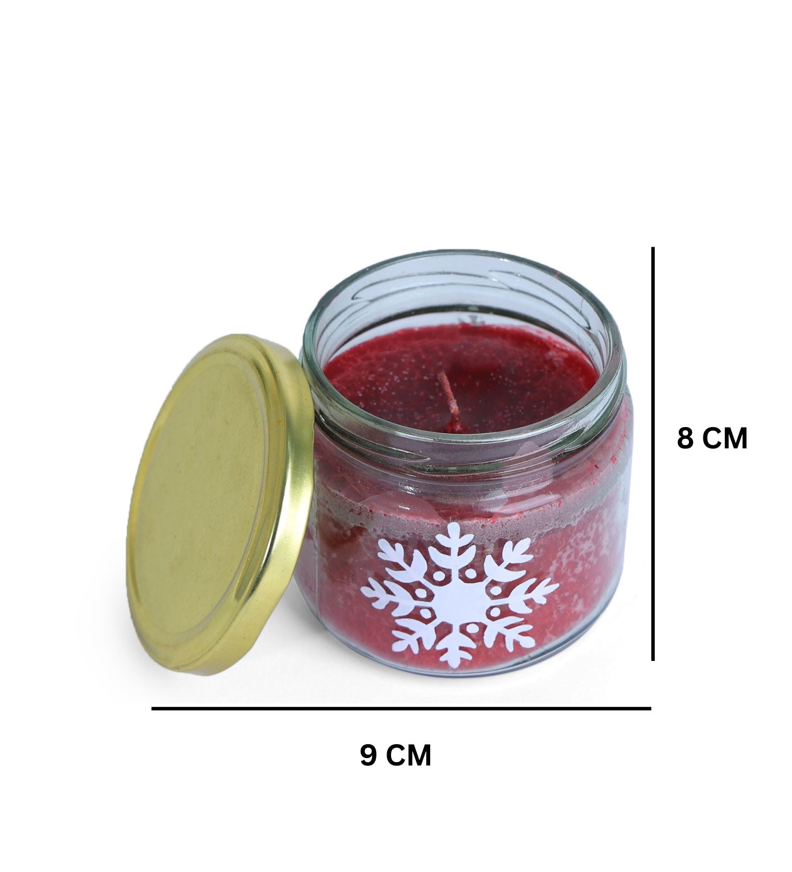 Besuited Snowflake Hand Painted Glass Candle Jar