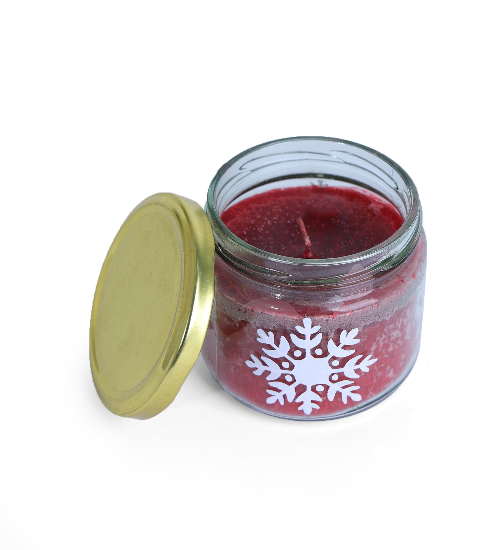 Besuited Snowflake Hand Painted Glass Candle Jar