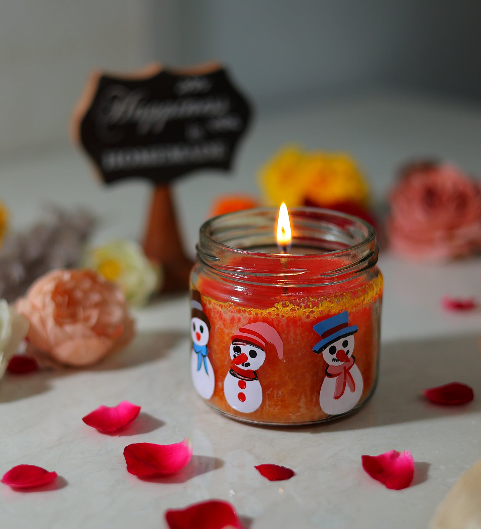 A La Mode Hand Painted Glass Candle Jar