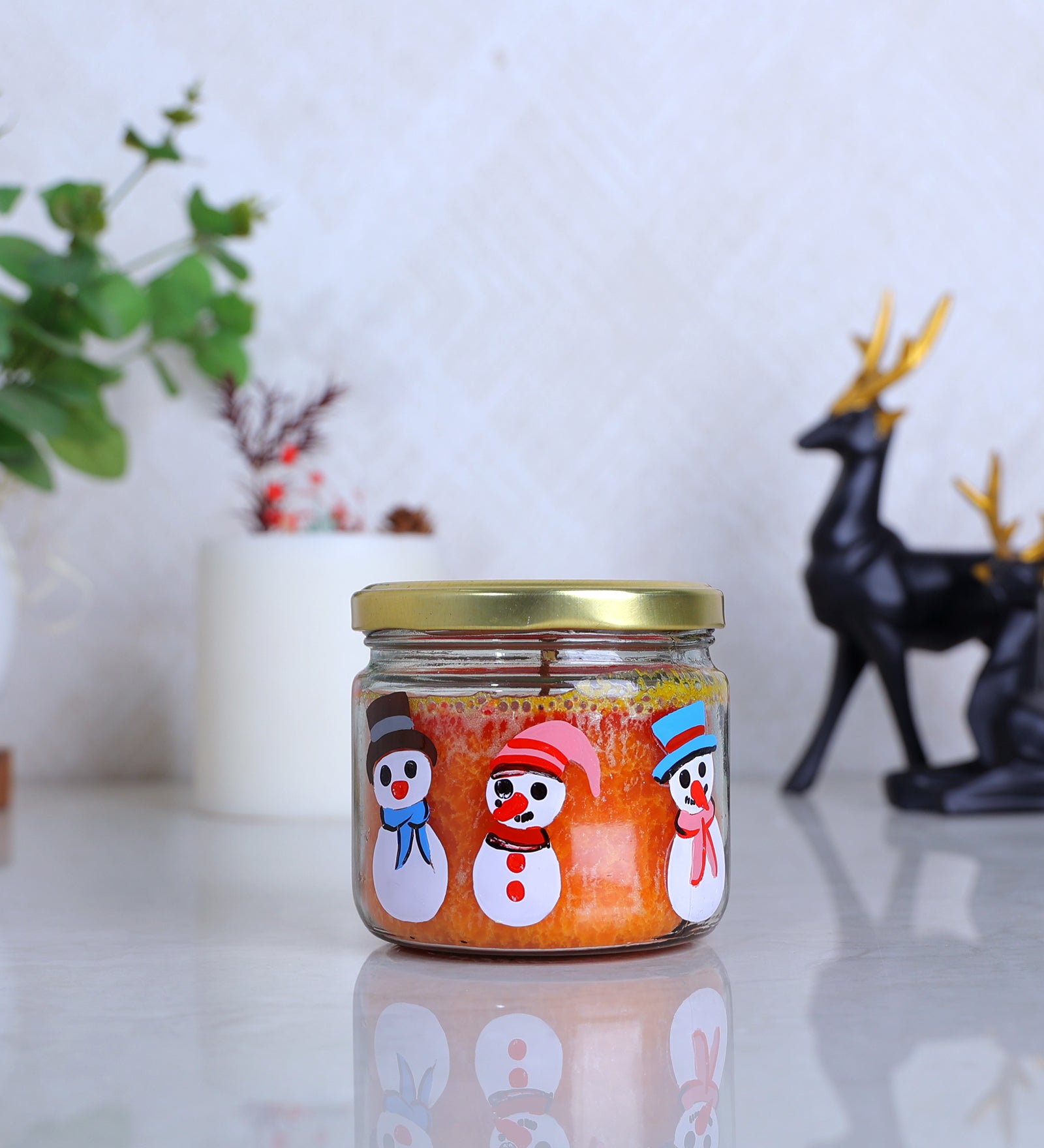 A La Mode Hand Painted Glass Candle Jar