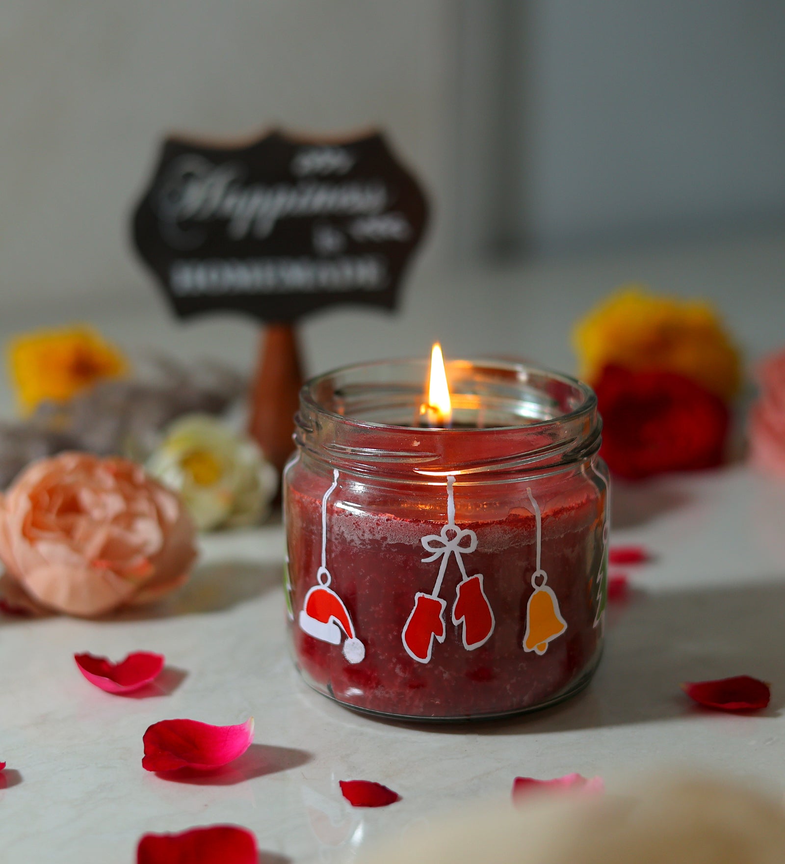 Trendy Hand Painted Glass Candle Jar