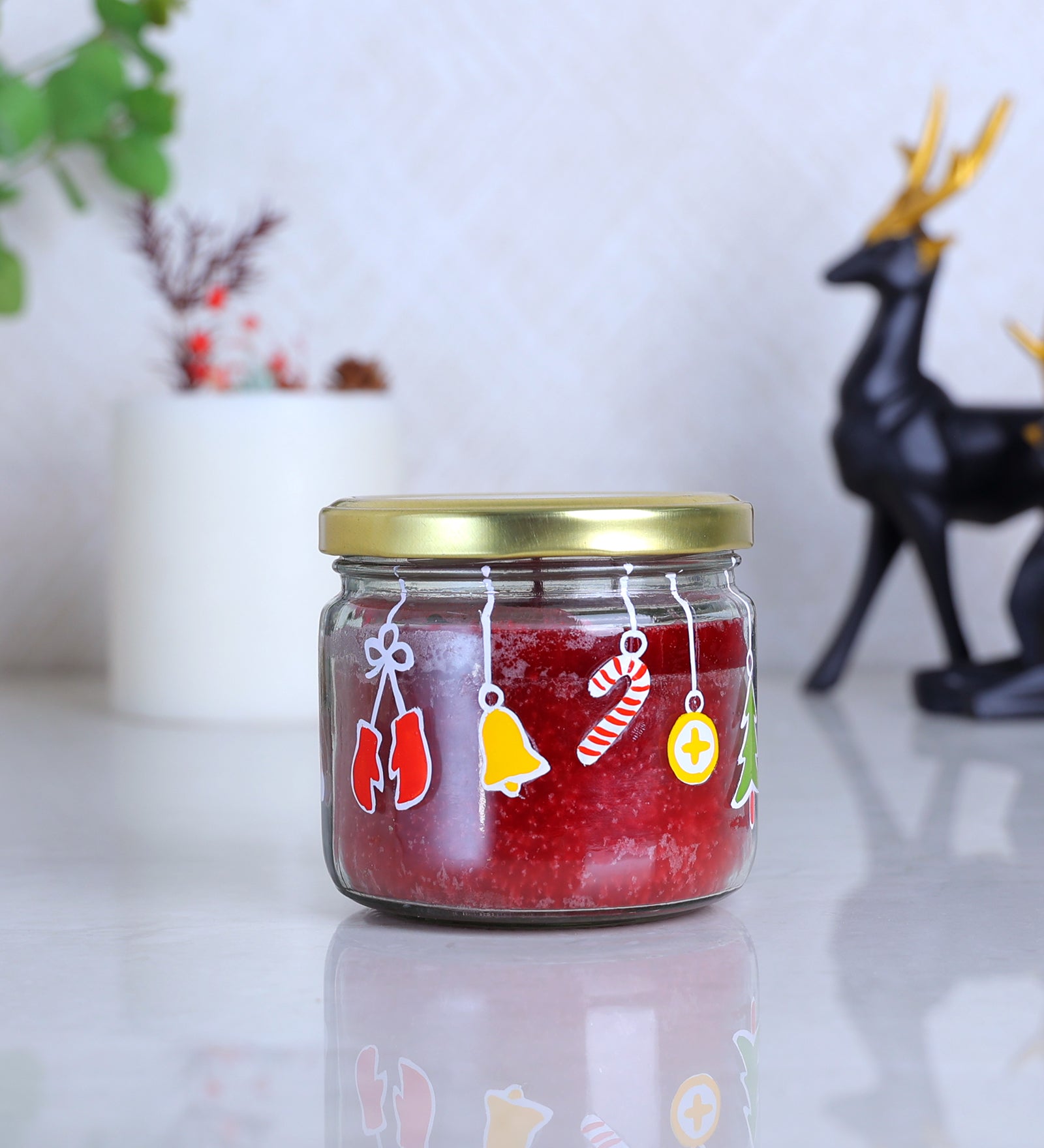 Trendy Hand Painted Glass Candle Jar