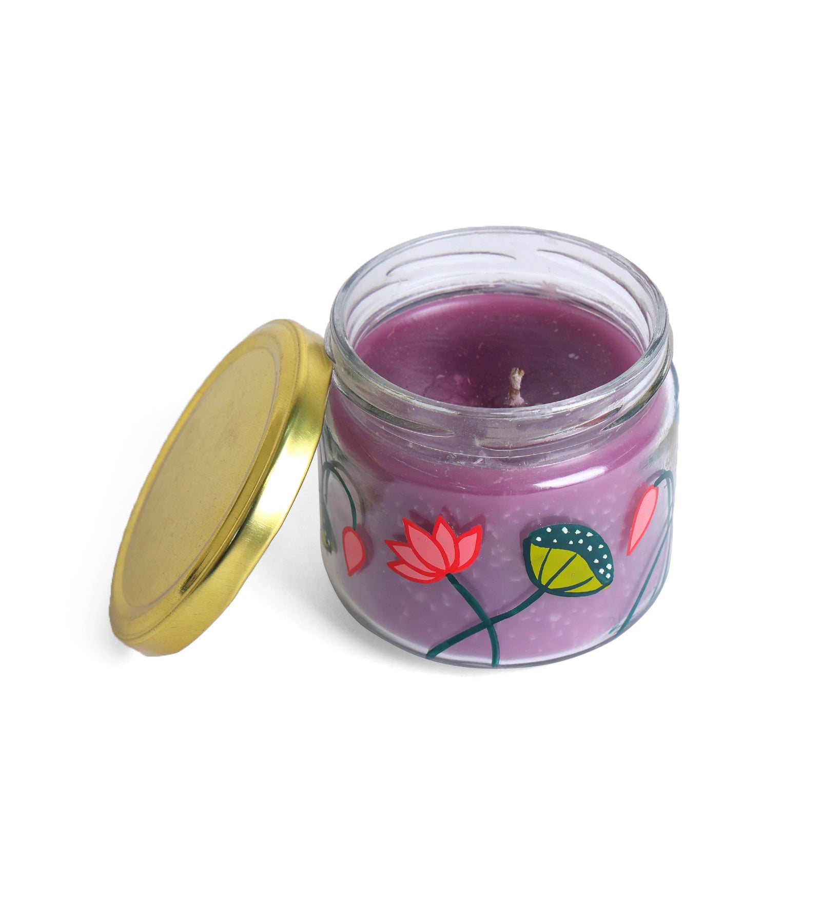 Stunning Hand Painted Glass Candle Jar