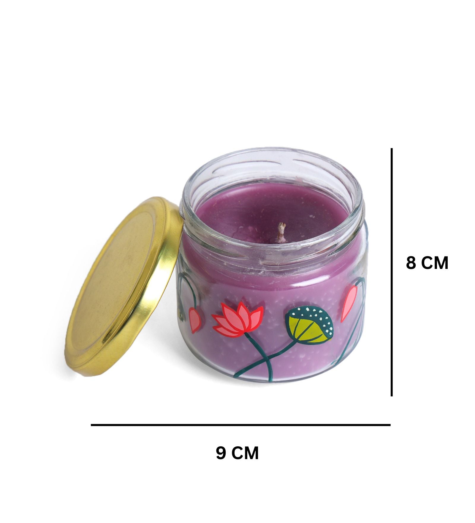 Stunning Hand Painted Glass Candle Jar