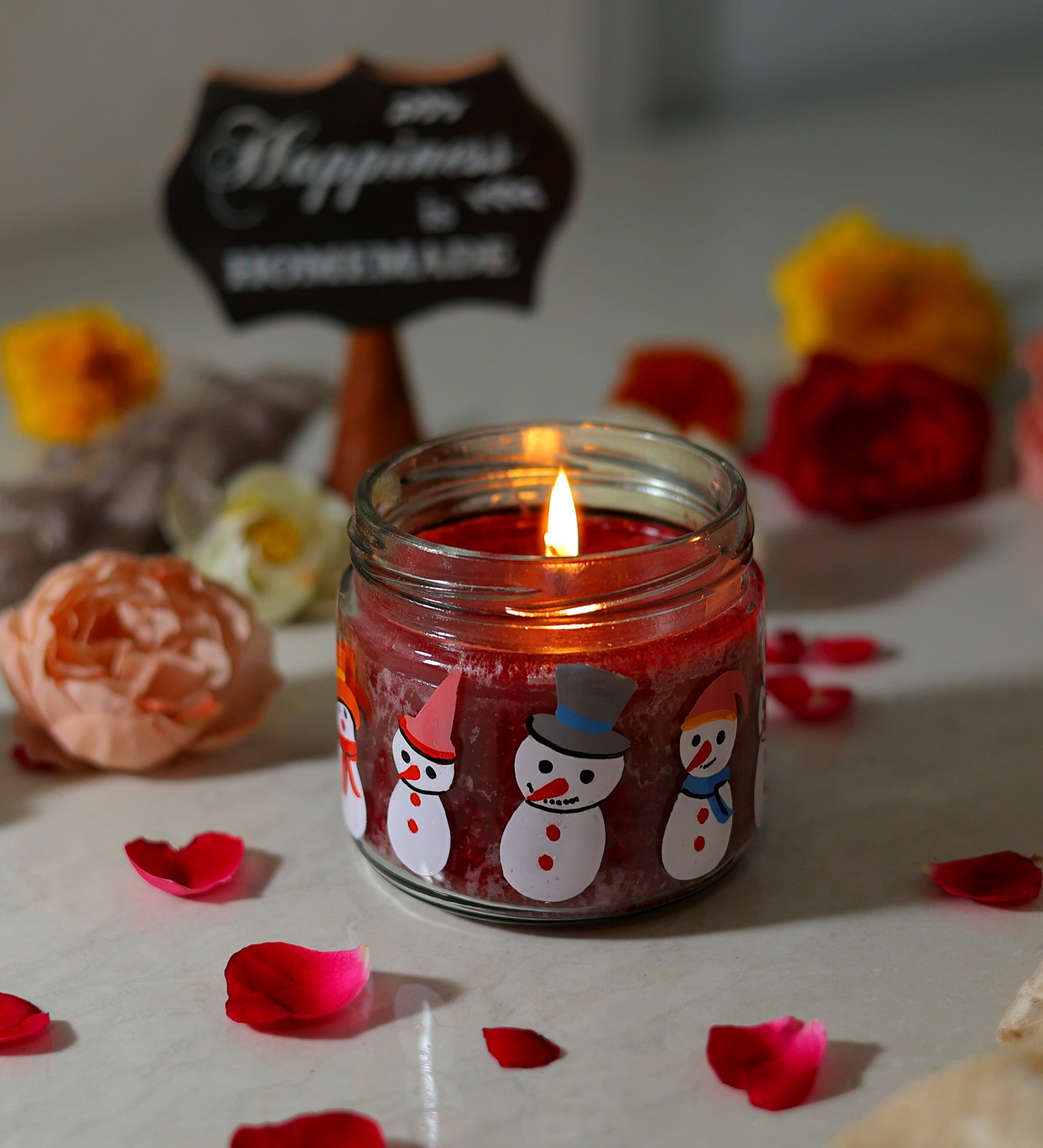 Modish Hand Painted Glass Candle Jar
