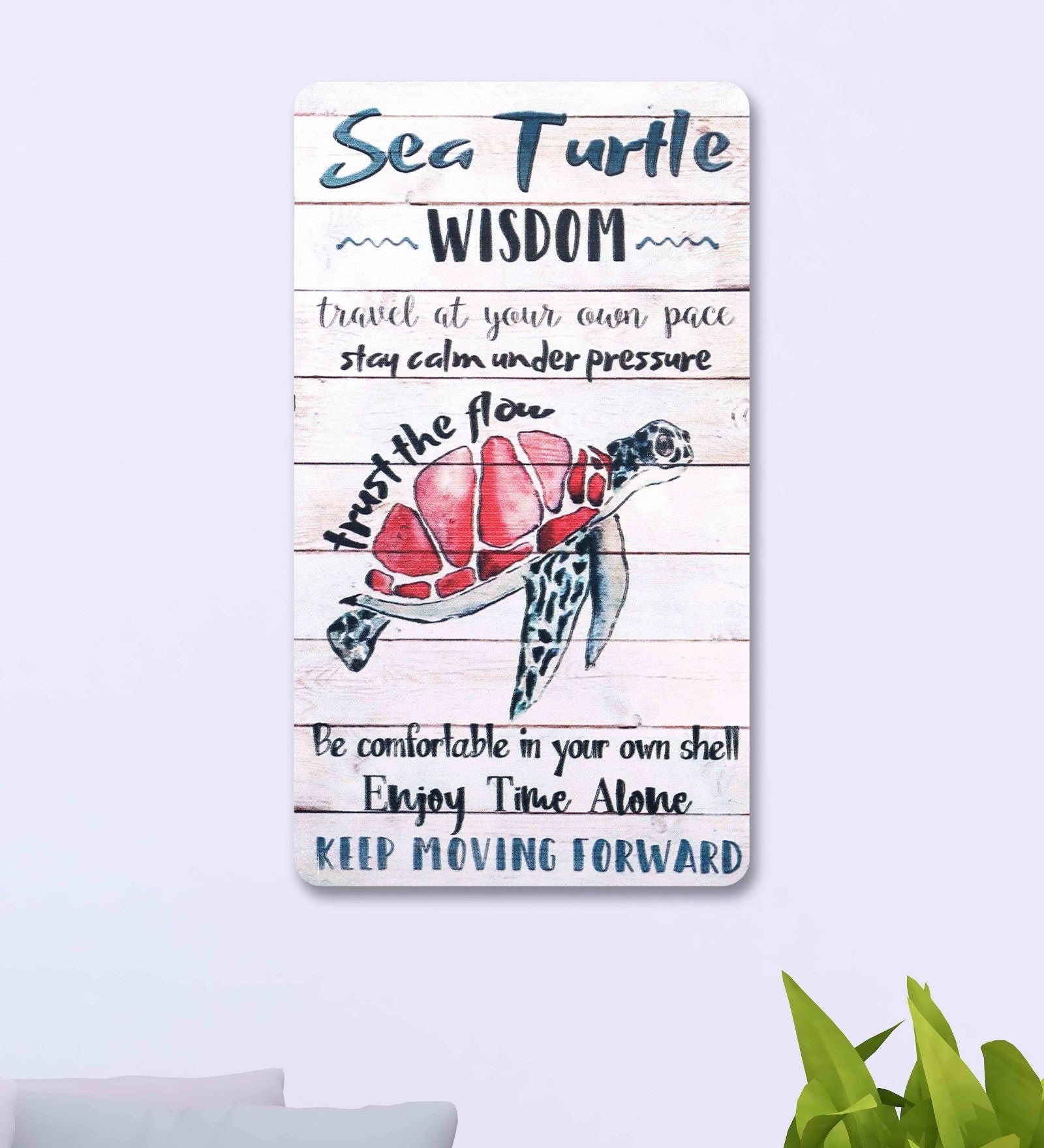 Sea Turtle Marble Wall Art