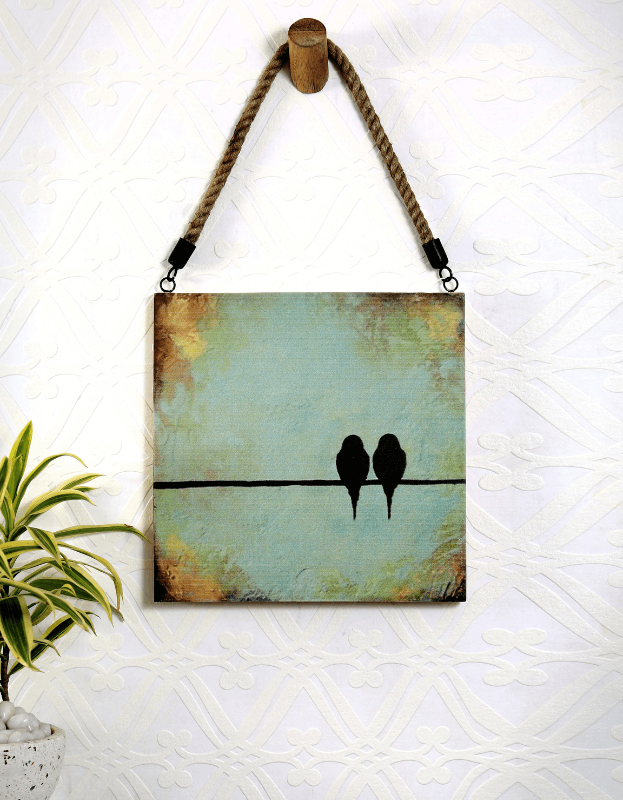 Love Birds Marble Wall Art