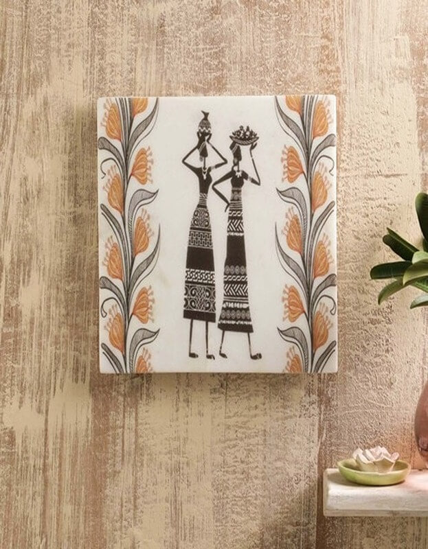 Folk Vibes Marble Wall Art