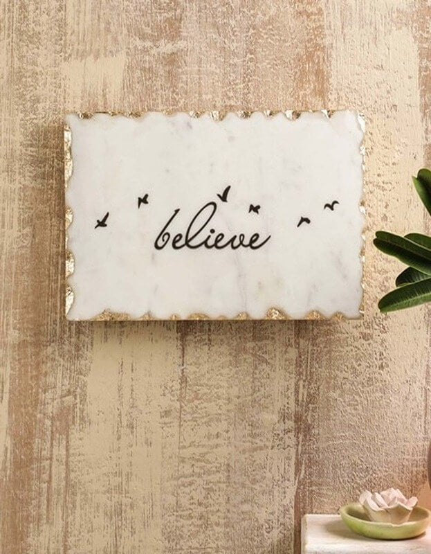 Believe Marble Wall Art