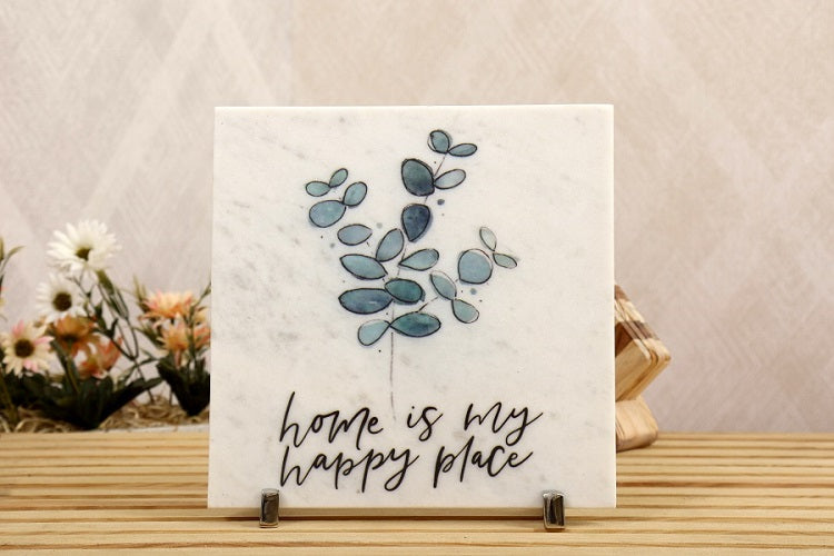 My Happy Place Marble Table Decor Item