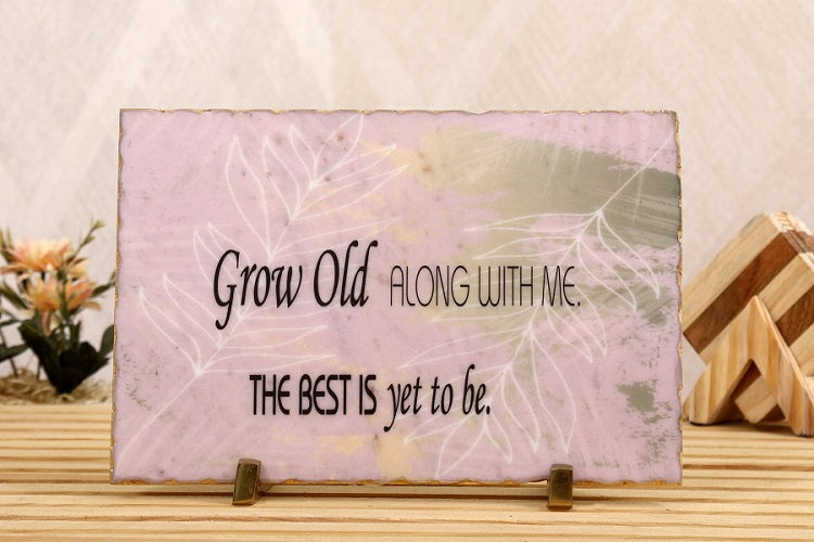 Life Quote Marble Table Decor Item