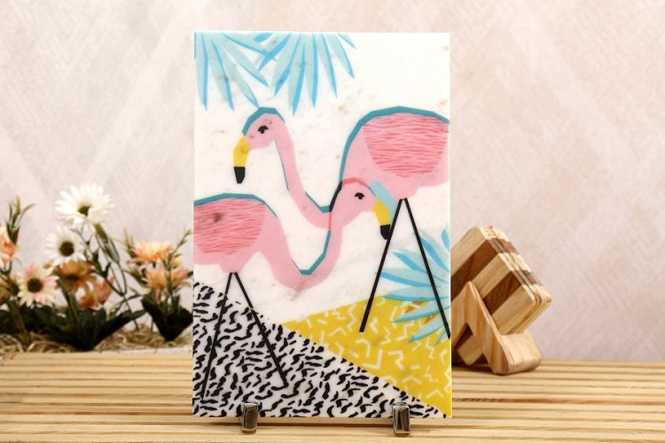Flamingos Marble Table Decor Item