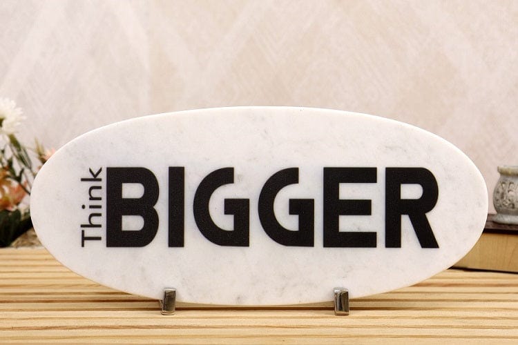 Think Bigger Marble Table Decor Item