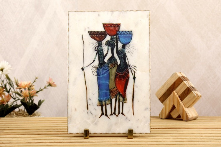 Folk Spirit Marble Table Decor Item