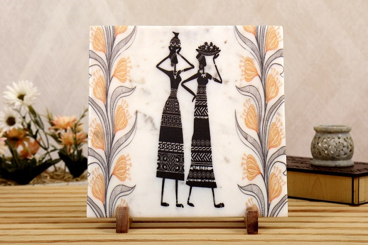 Folk Vibes Marble Table Decor Item