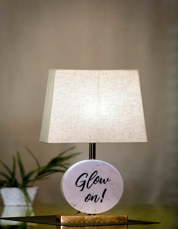 Glow On Round Marble Table Lamp