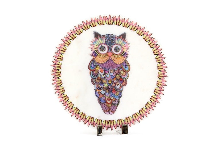 Owl-it-out Marble Table Decor Item