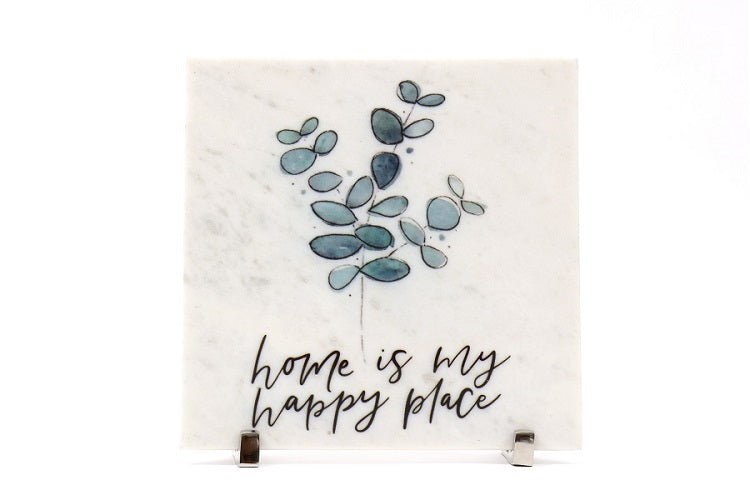 My Happy Place Marble Table Decor Item