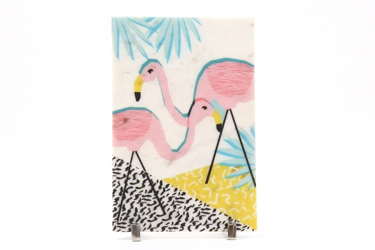 Flamingos Marble Table Decor Item