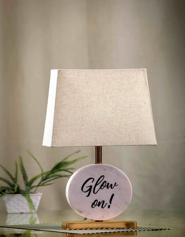 Glow On Round Marble Table Lamp