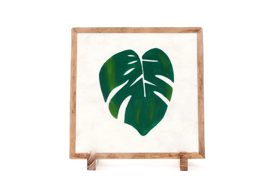 Big Leaf Marble Table Decor Item