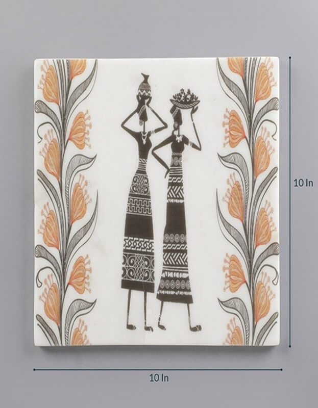 Folk Vibes Marble Wall Art
