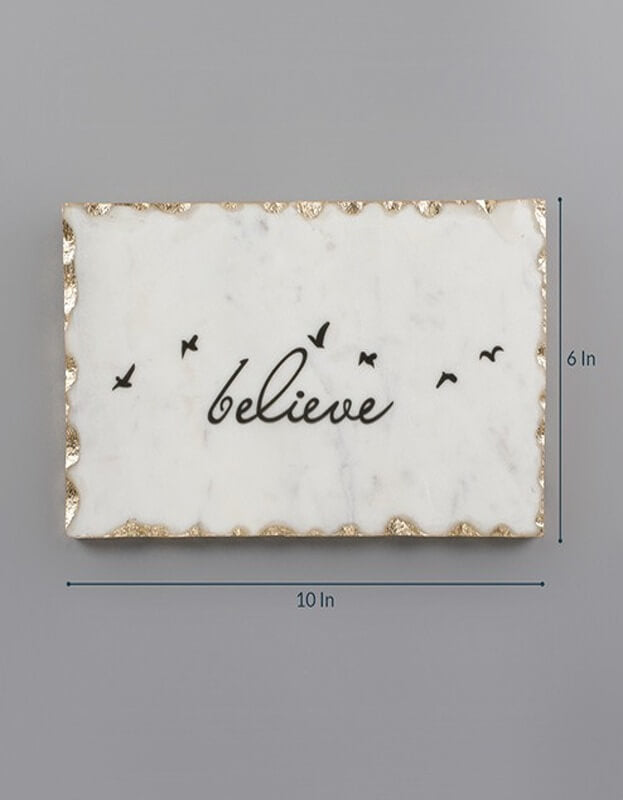 Believe Marble Wall Art