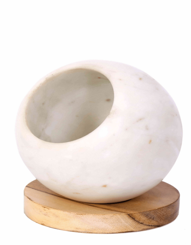 Ball Planter with Wooden Plate