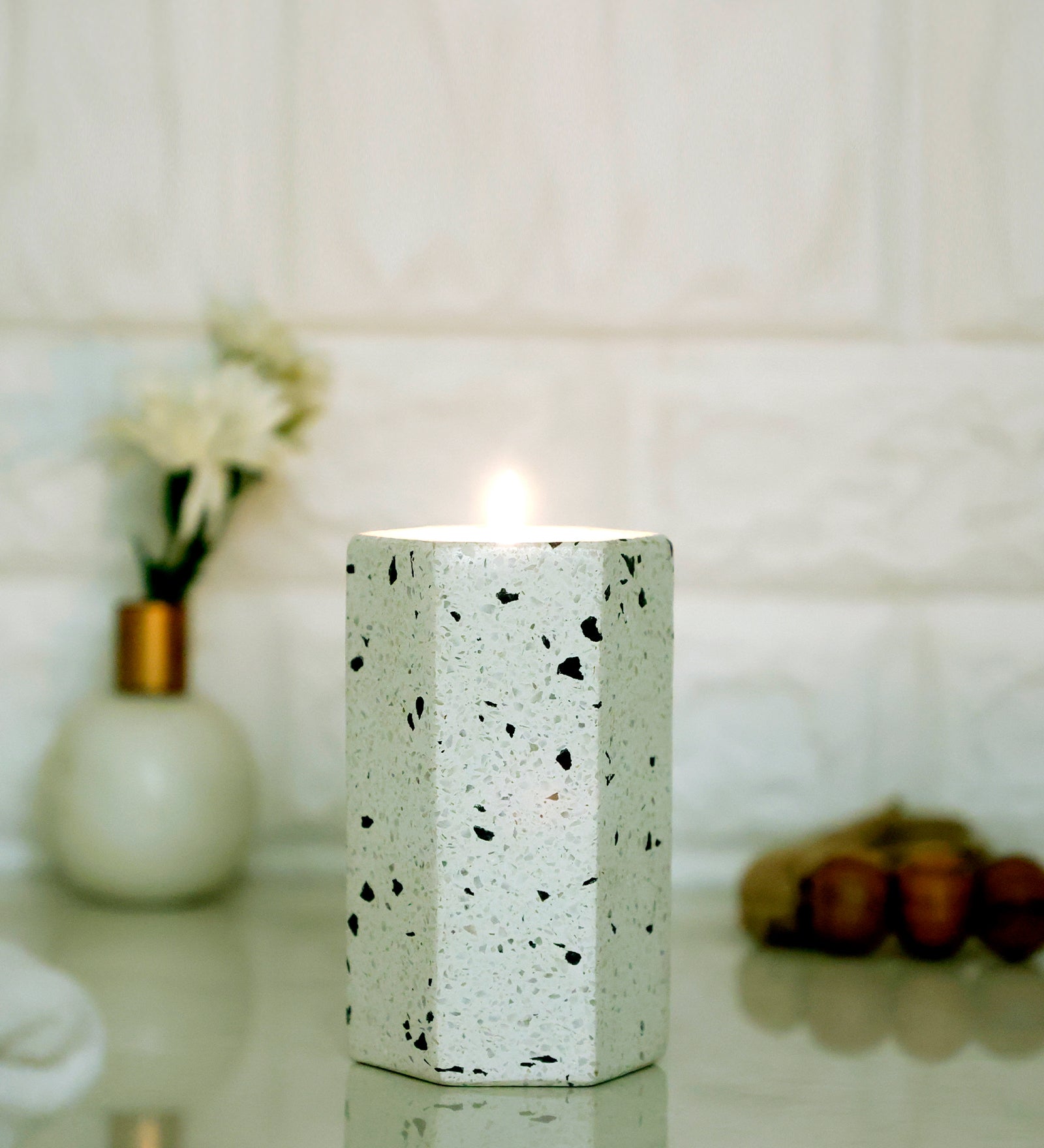 Terrazo T-Light Candle Holder