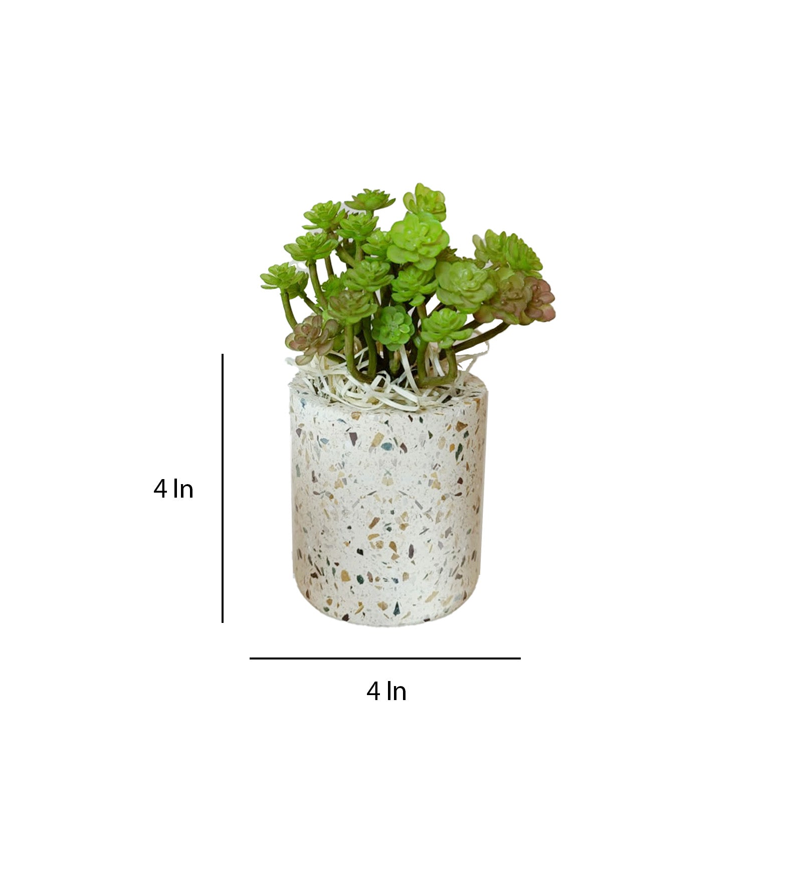 Terrazzo Vase with Artificial Plants