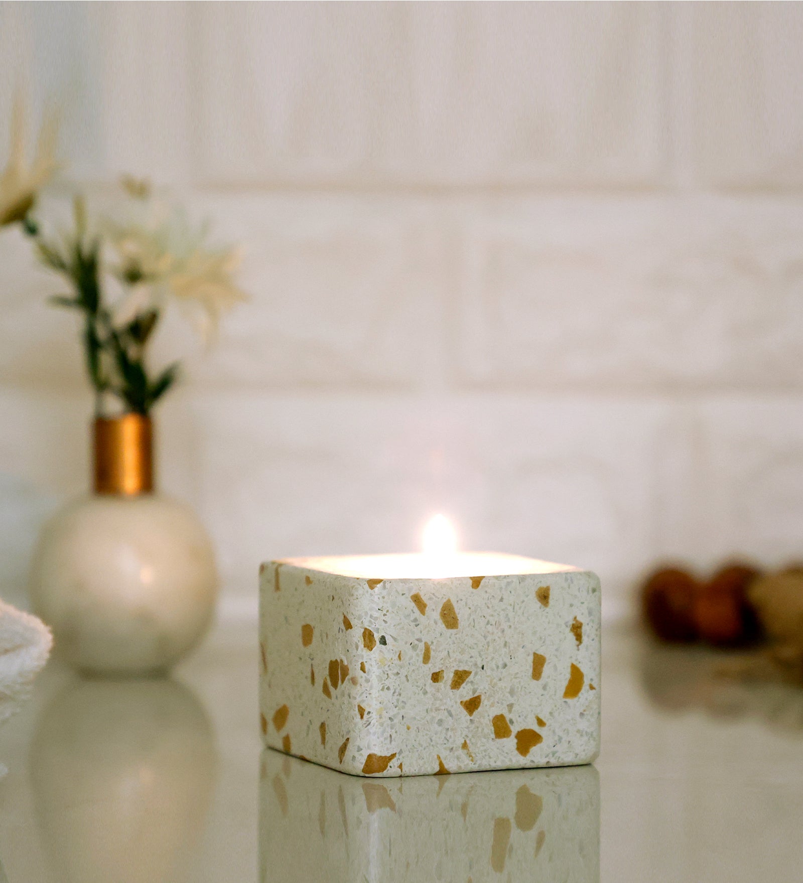Terrazo T-Light Candle Holder