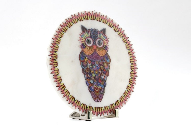 Owl-it-out Marble Table Decor Item
