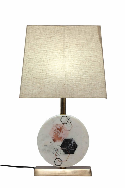 Hexagon Round Marble Table Lamp