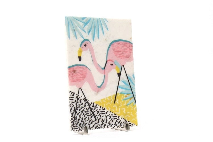 Flamingos Marble Table Decor Item