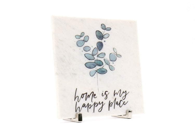 My Happy Place Marble Table Decor Item