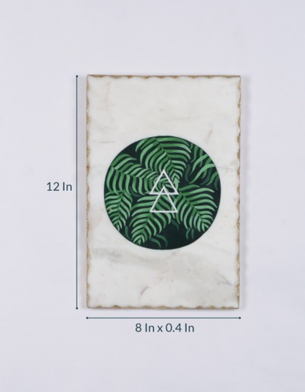 Leafy Triangle Marble Wall Art